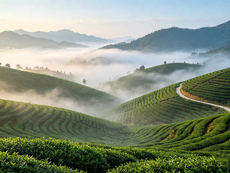 成君墓 茶畑風景