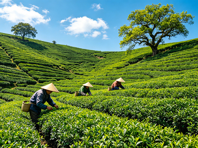 大石侖 茶畑風景